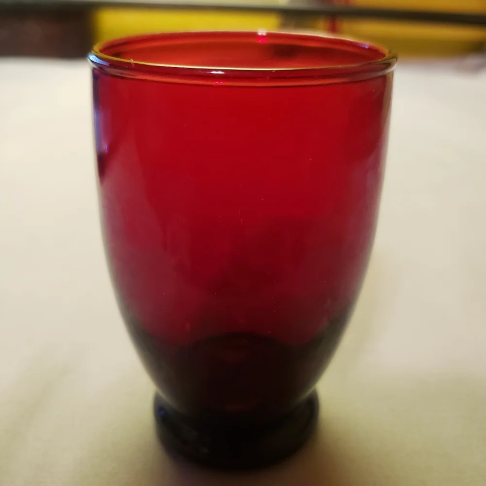 Vtg Juice Glass Baltic Royal Red/Anchor Hocking